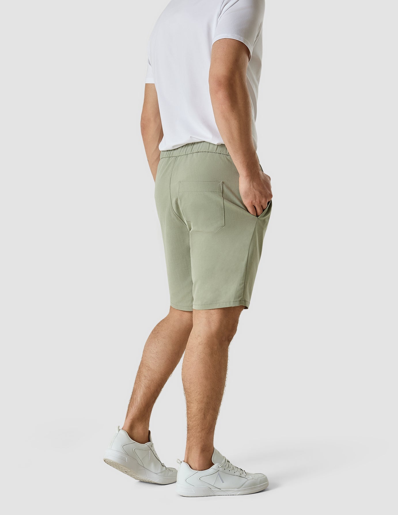 Tech Linen Elastic Shorts Neutral Green
